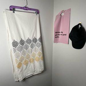 Grey Yellow Beige Bohemian Chic Shower Bath Curtain Fabric 60x72 inches